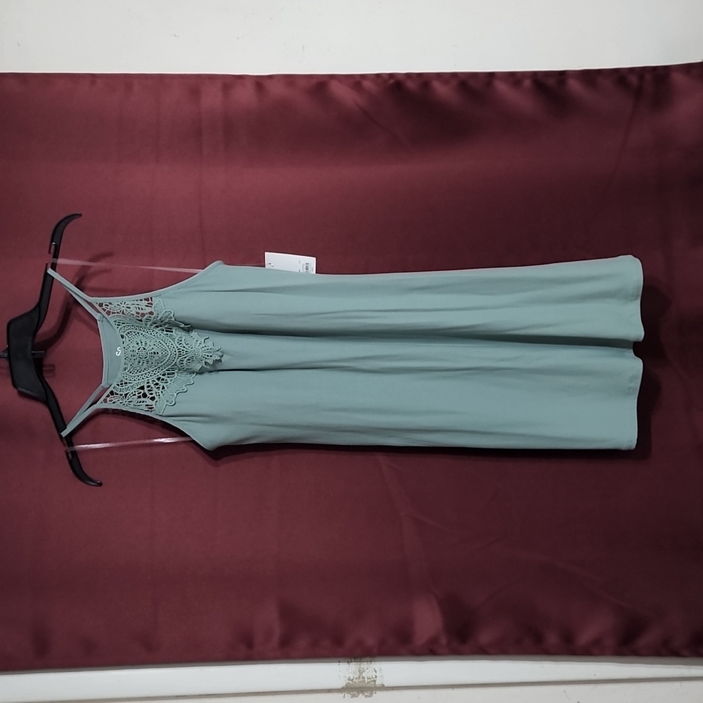 SO High Neck Crochet Dress, Medium, Green - Picture 2 of 4